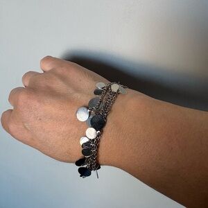 Costume jewellery Silver Disc Multi-Chain Bracelet - Women's Jewelry Y2K